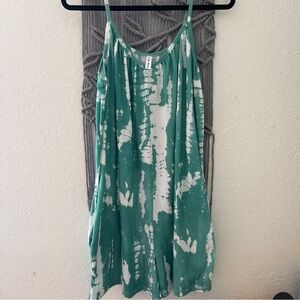 Green Tie-Dye Women's Romper